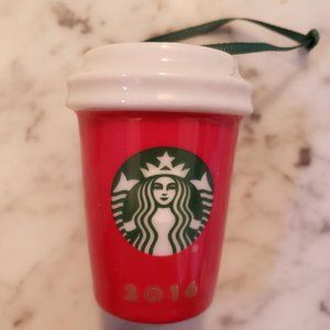 Starbucks 2016 Original Red Holiday Cup Ornament
